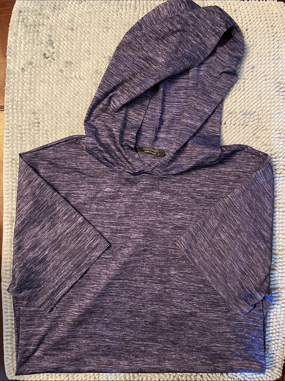 Coofandy Men's Heather Purple Short Sleeve Hooded Tee
